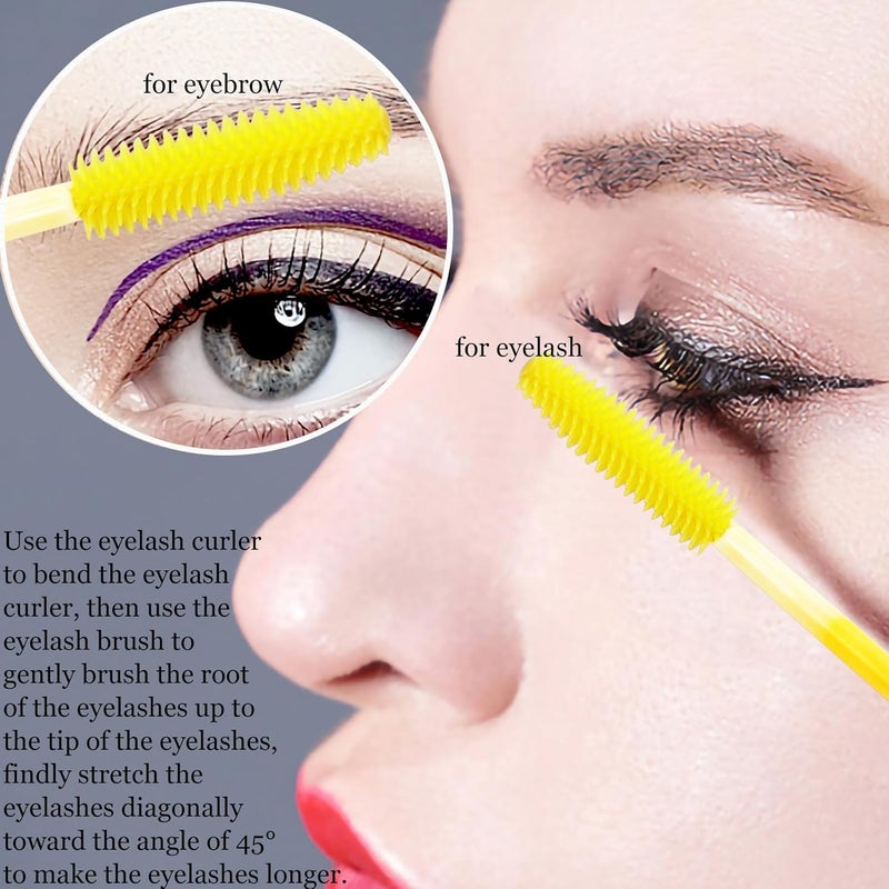 BIHRTC 100PCS Eyelashs Brush Mascara Wands Disposable Lip Applicators liner Brushes Makeup Tools Lip Brushes Eyelash Spoolies for Women Girls Salon Beauty Cosmetic Make Up Tool - Image 3